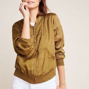 Anthropologie Maeve Lightweight Silky Bomber Jacket